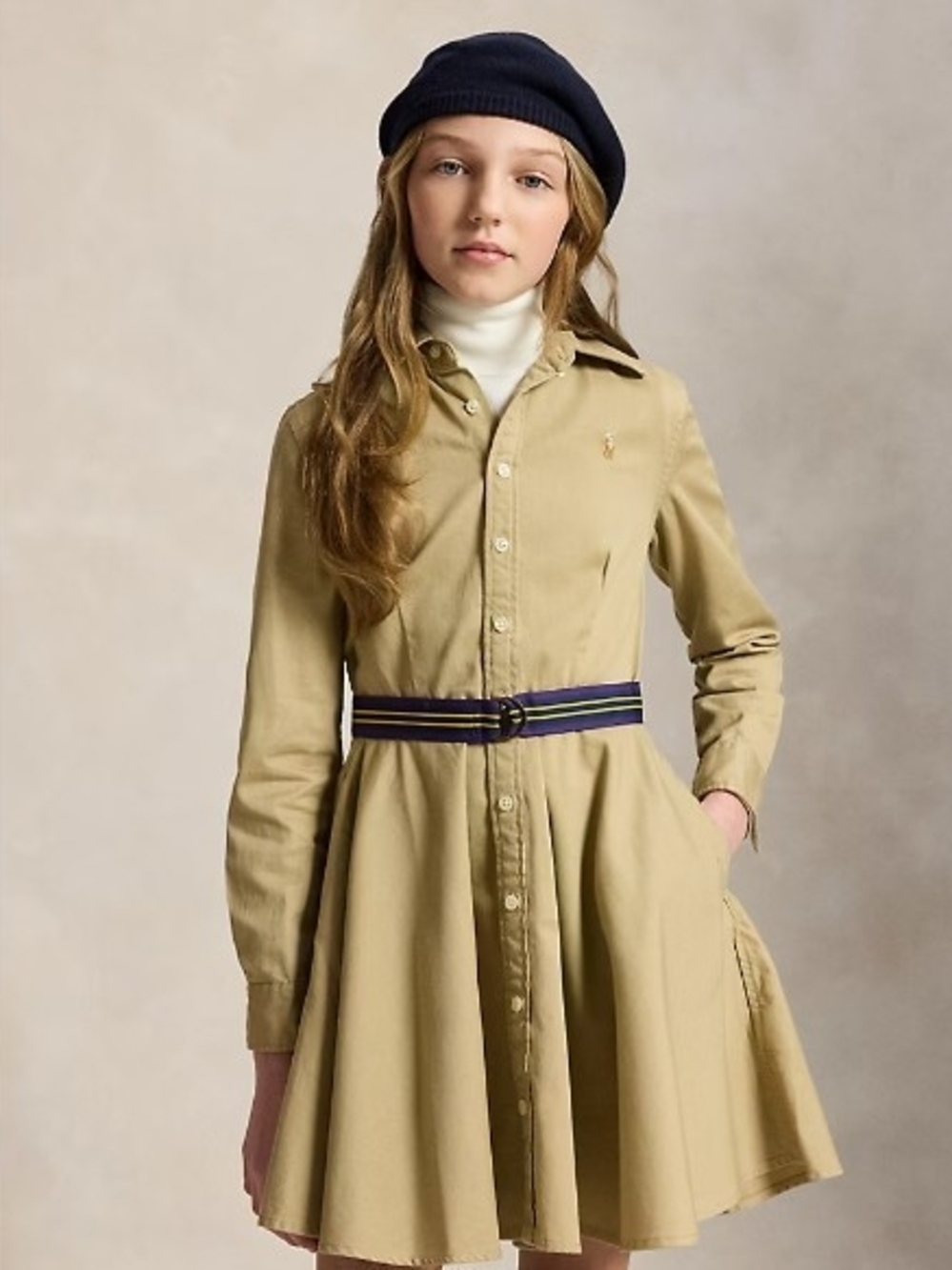 Polo Ralph Lauren Belted Cotton Chino Shirtdress